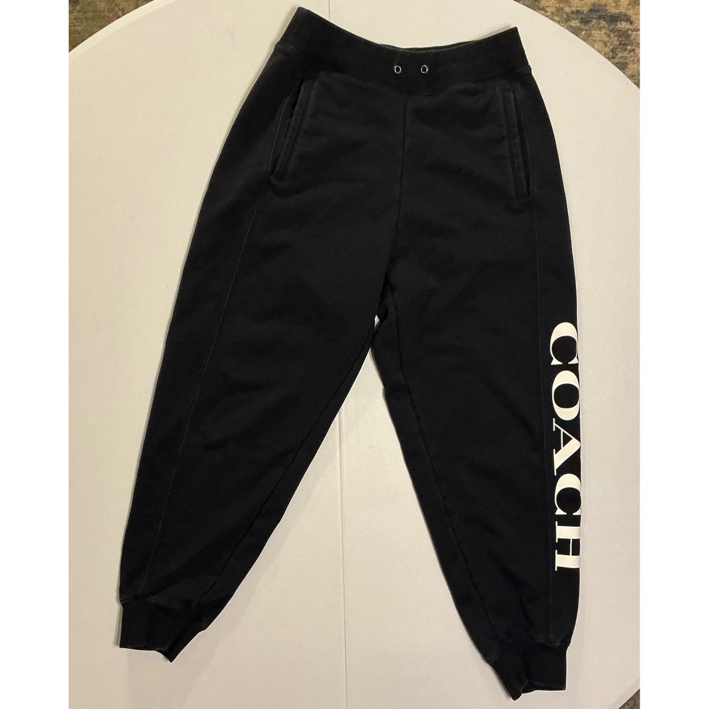 Coach New York Black Logo Graphic‎ Jogger Sweatpants Mens Small S Pockets